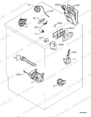 Взрыв-схема стиральной машины Electrolux EWF935 - Схема узла Electrical equipment 268